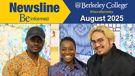 A vibrant image featuring three individuals clad in colorful patterned attire, set against a backdrop of decorative fabrics and a publication header.