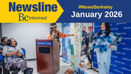 a woman stands with a dog in matching outfits